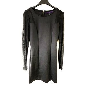 Forever 21 Black Mesh Long Sleeve Bodycon Dress